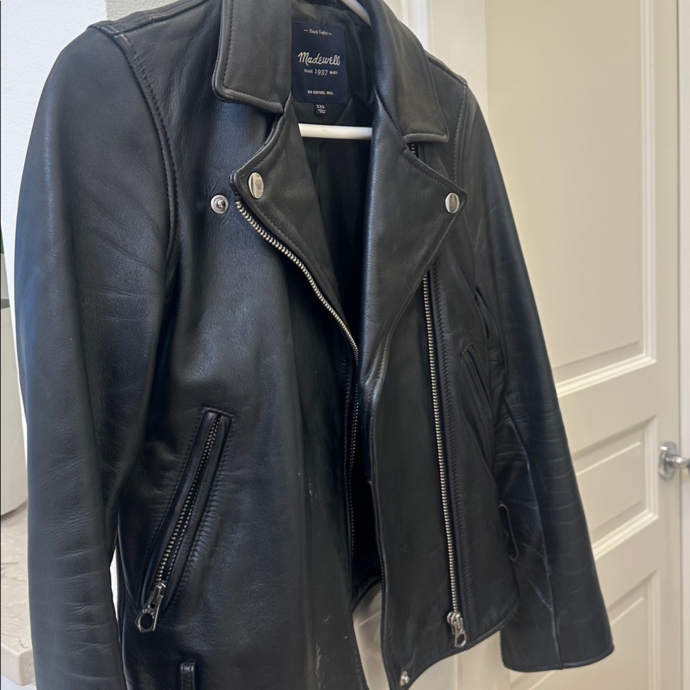 Madewell Black Leather Biker Jacket - Picture 7 of 7